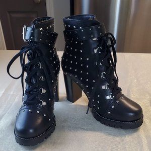 ASOS Leather Biker Lace-up Booties